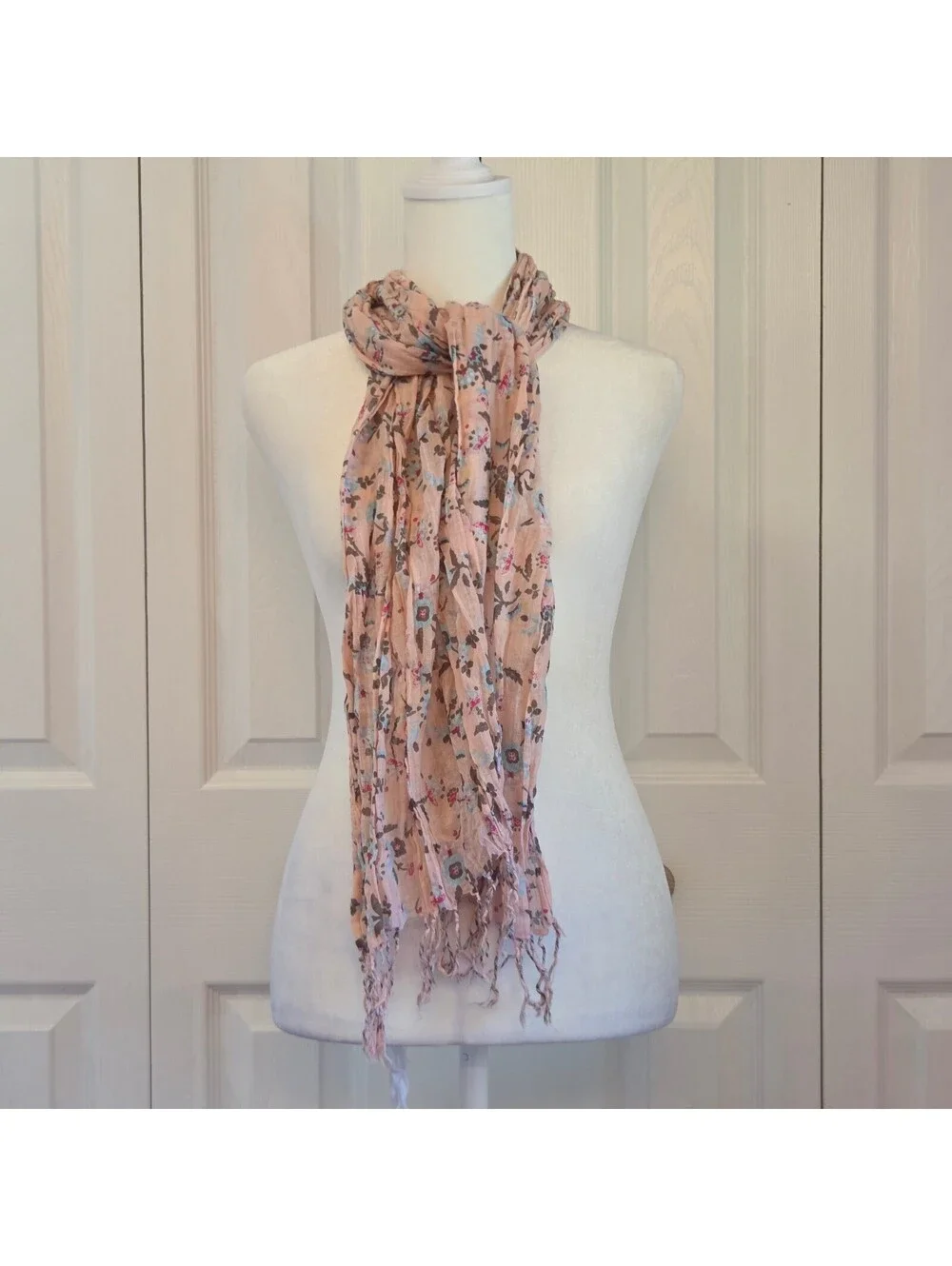 Pink Floral Scarf Set; Bright Pink + Soft Pink and Blue Fairy Cottage Scarves